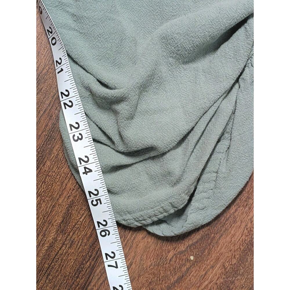 Oh My Gauze Essie Pants Women’s 3 Green Minimalist Lagenlook Boho Coastal Ruched - Picture 7 of 7